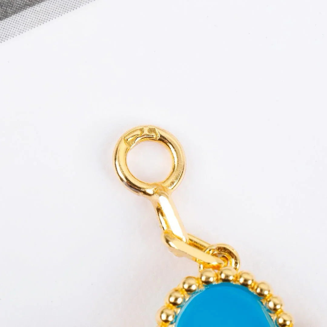 [AuraEcho] CLOVER 5 MOTIF TURQUOISE BRACELET COLLECTION
