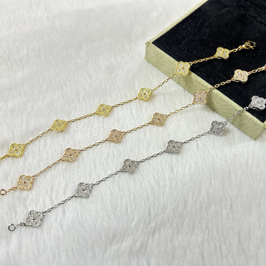 [AuraEcho]CLOVER 6 MOTIF DIAMOND BRACELET