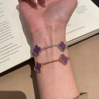 [AuraEcho] CLOVER 5 MOTIF VIOLET BRACELET COLLECTION