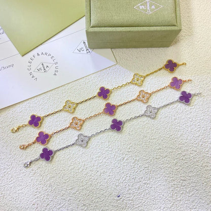 [AuraEcho] CLOVER 5 MOTIF VIOLET BRACELET COLLECTION