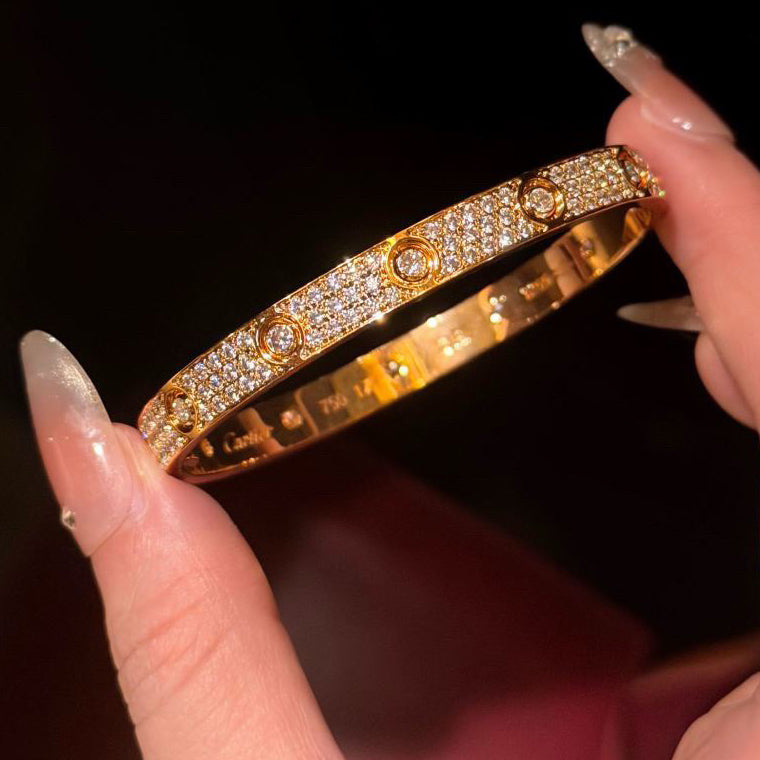 [AuraEcho]LOVE BRACELET 6.1MM DIAMOND-PAVED 10 BIG DIAMONDS