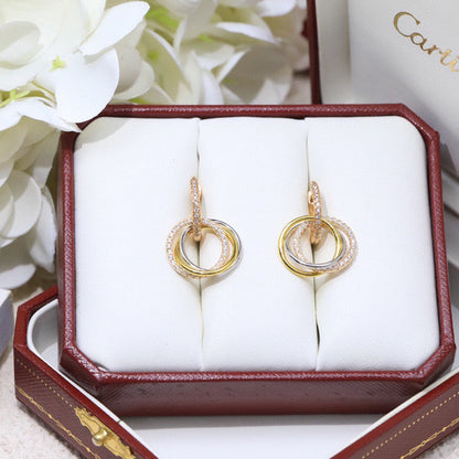 [AuraEcho]TRINITY HALF DIAMOND  EARRINGS