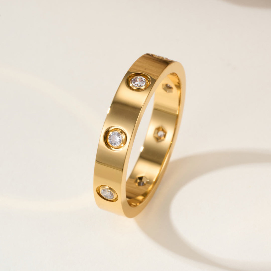 [AuraEcho]LOVE 4MM 8 DIAMOND RING