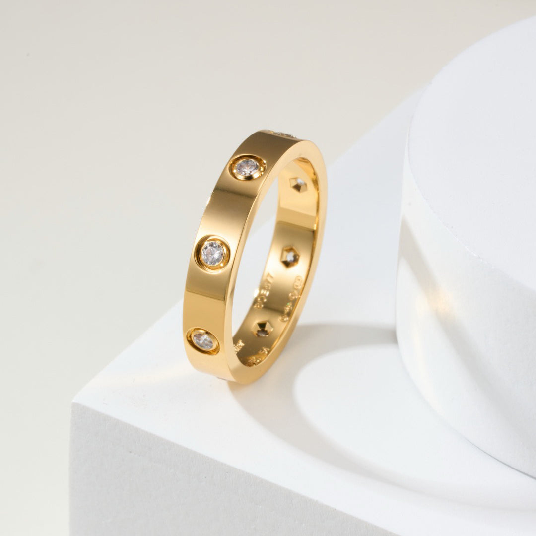 [AuraEcho]LOVE 4MM 8 DIAMOND RING