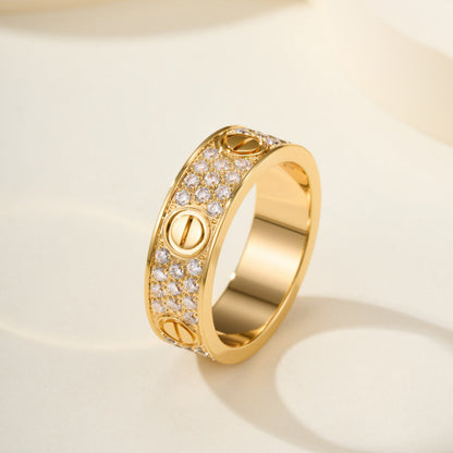 [AuraEcho]LOVE RING 5.5MM DIAMONDS PAVED