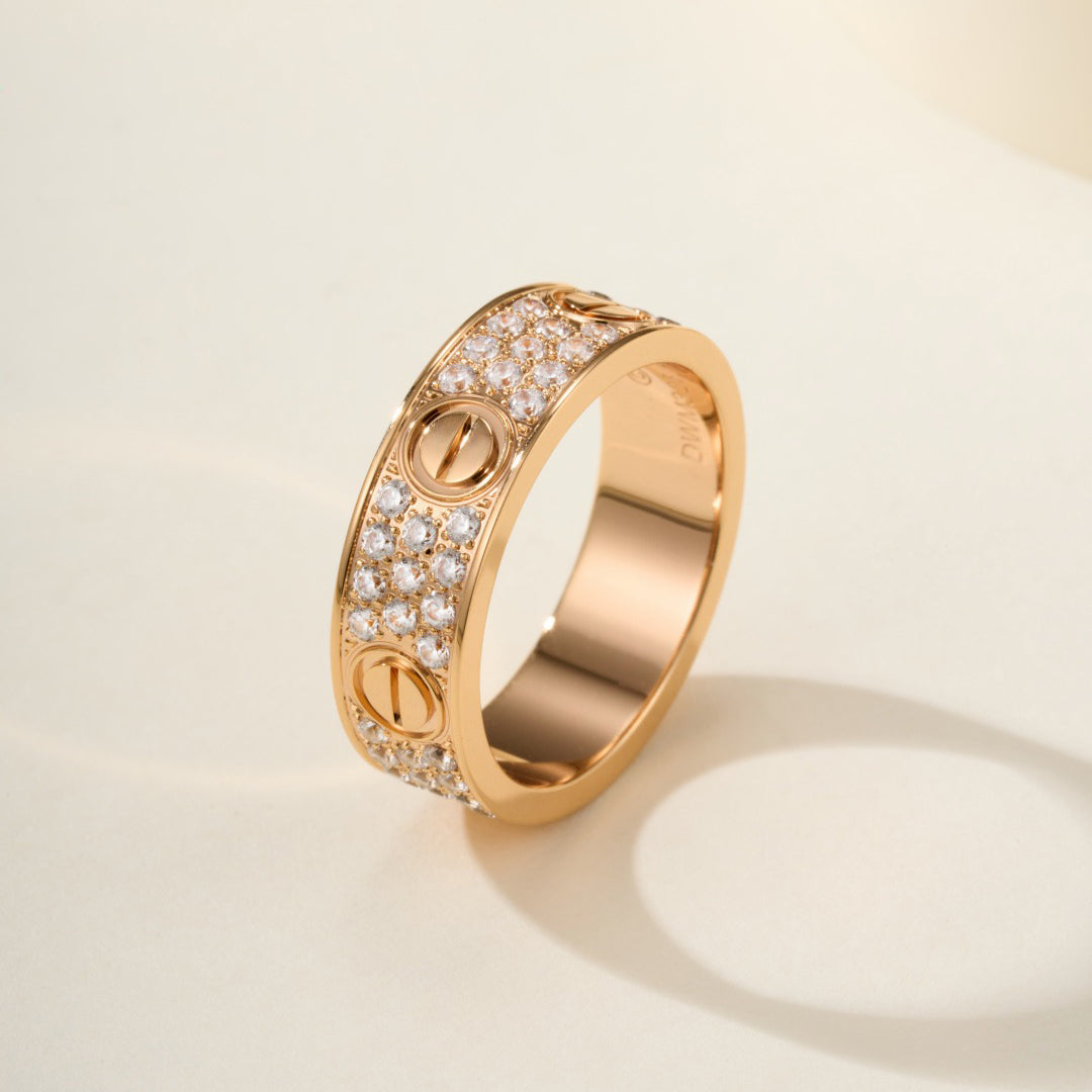 [AuraEcho]LOVE RING 5.5MM DIAMONDS PAVED