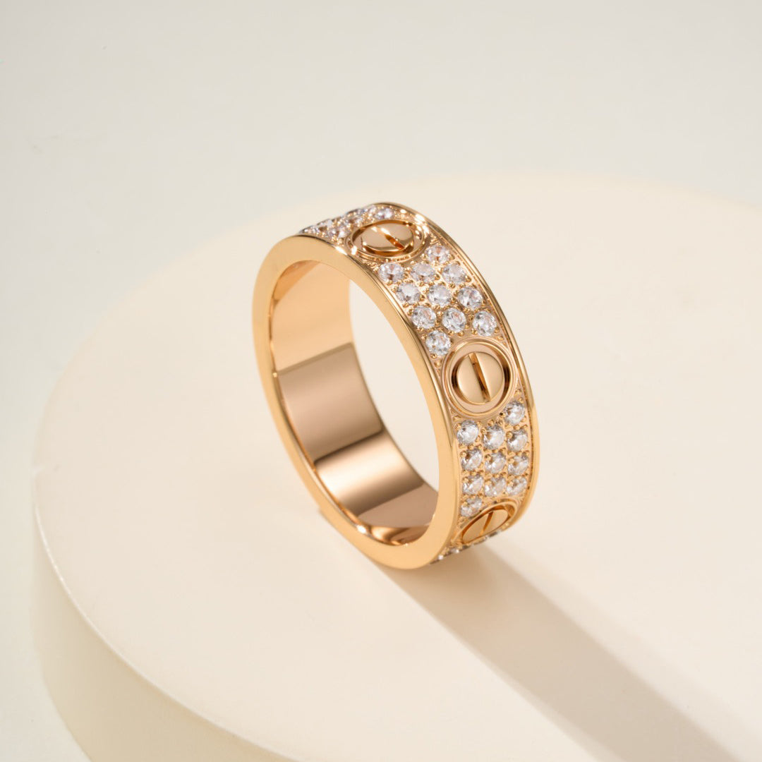 [AuraEcho]LOVE RING 5.5MM DIAMONDS PAVED