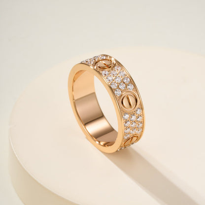 [AuraEcho]LOVE RING 5.5MM DIAMONDS PAVED