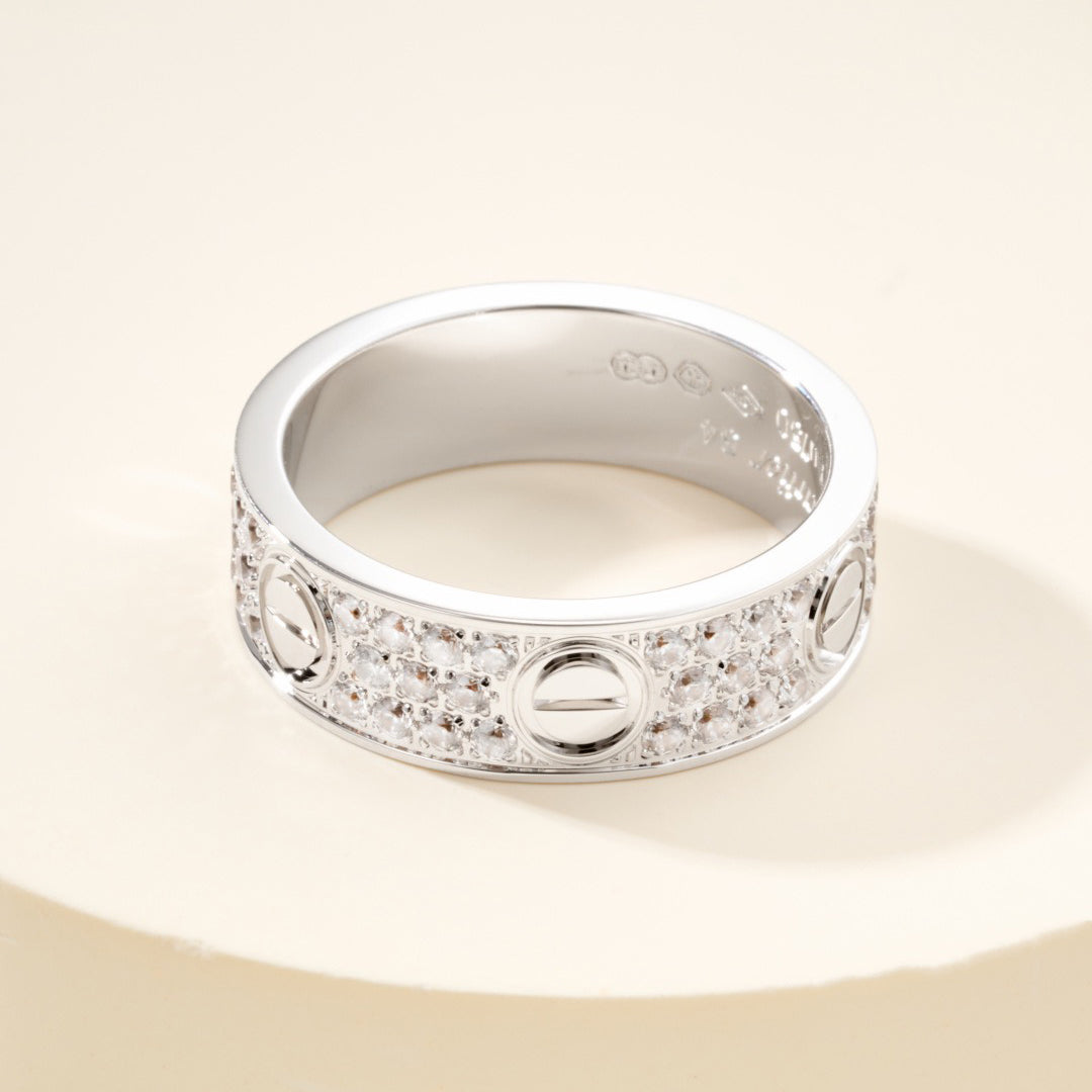 [AuraEcho]LOVE RING 5.5MM DIAMONDS PAVED