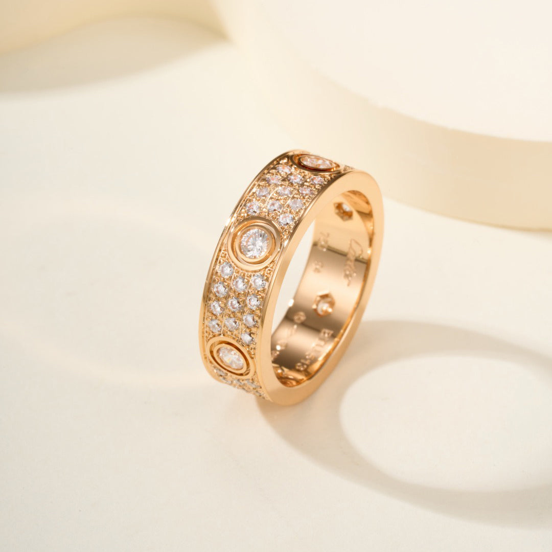 [AuraEcho]LOVE 5.5MM FULL-PAVE 6-DIAMOND RING