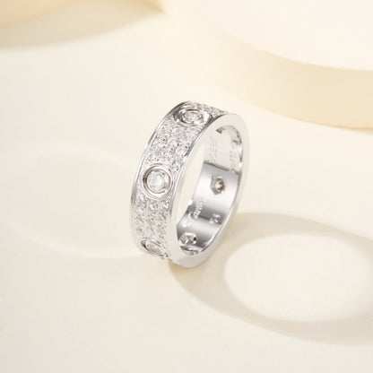 [AuraEcho]LOVE 5.5MM FULL-PAVE 6-DIAMOND RING