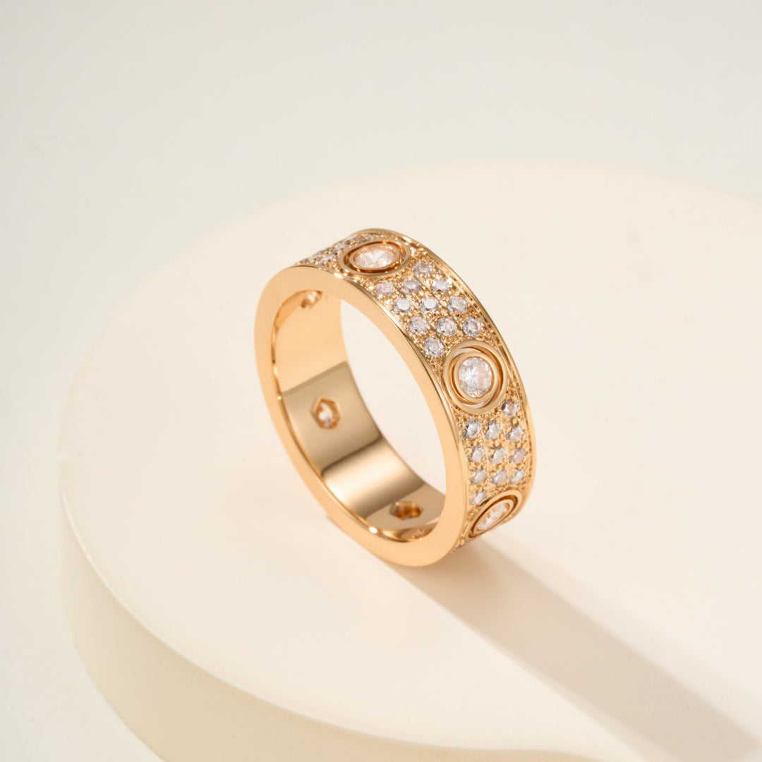 [AuraEcho]LOVE 5.5MM FULL-PAVE 6-DIAMOND RING