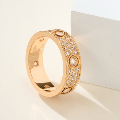 [AuraEcho]LOVE 5.5MM FULL-PAVE 6-DIAMOND RING