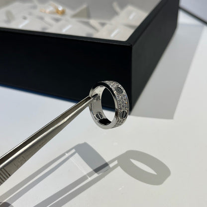 [AuraEcho]LOVE RING 5.5MM DIAMONDS PAVED CERAMIC