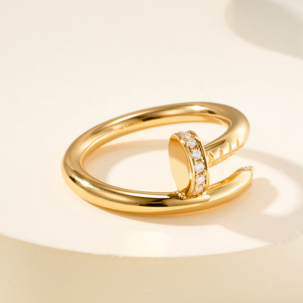[AuraEcho]JUSTE RING 2.6MM HALF DIAMOND