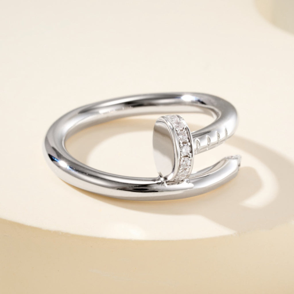 [AuraEcho]JUSTE RING 2.6MM HALF DIAMOND