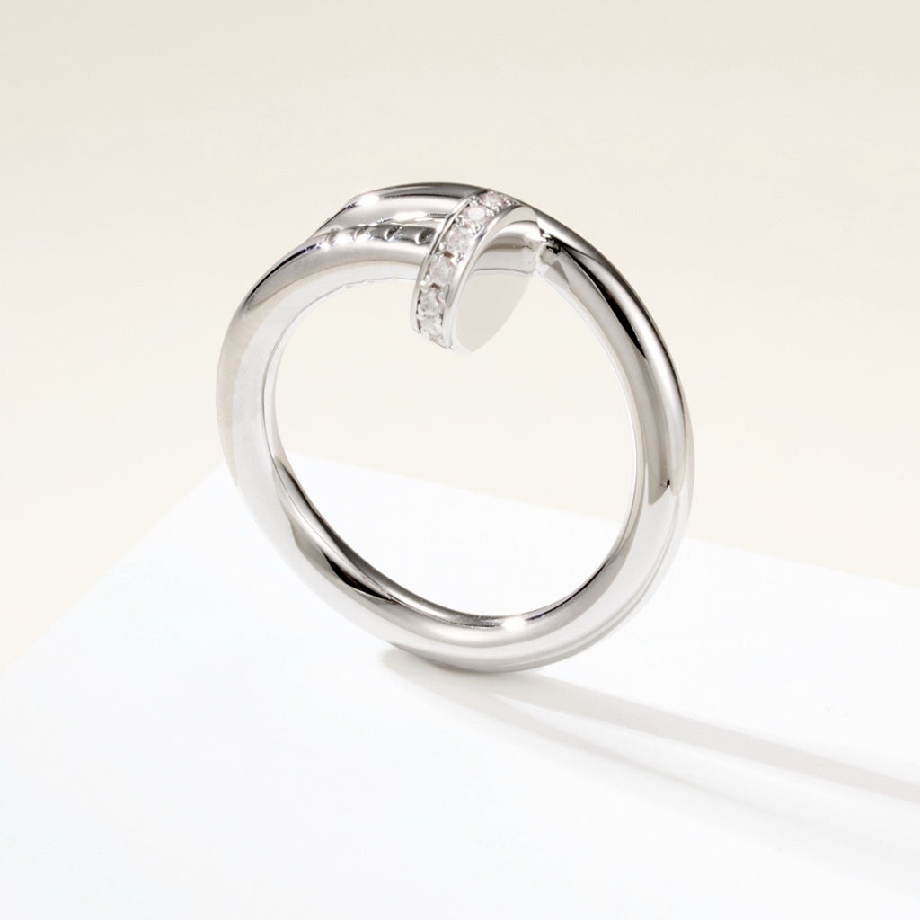 [AuraEcho]JUSTE RING 2.6MM HALF DIAMOND