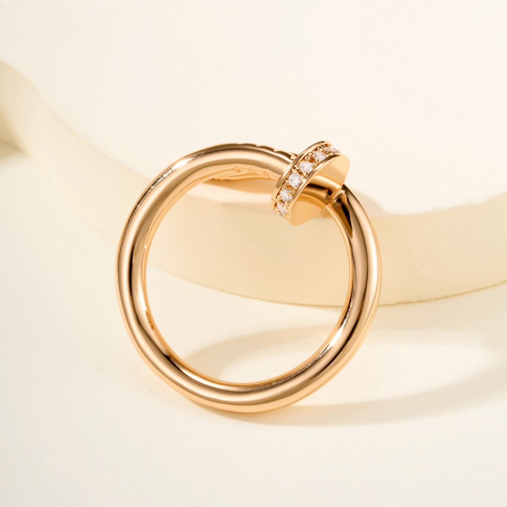 [AuraEcho]JUSTE RING 2.6MM HALF DIAMOND