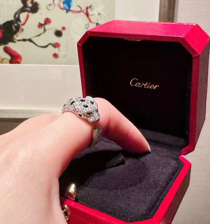 [AuraEcho]PANTHERE SPOTTED FULL DIAMOND MEDIUM RING