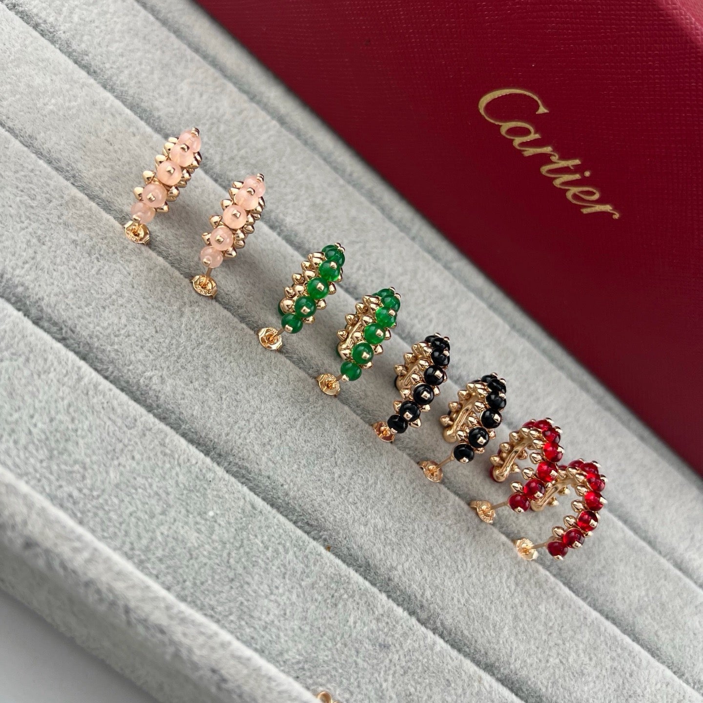 [AuraEcho]CLASH 7.9MM AGATE CHALCEDONY EARRINGS