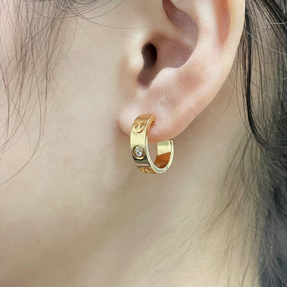 [AuraEcho]LOVE EARRINGS 5.7MM 2 DIAMONDS