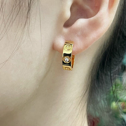 [AuraEcho]LOVE EARRINGS 5.7MM 2 DIAMONDS