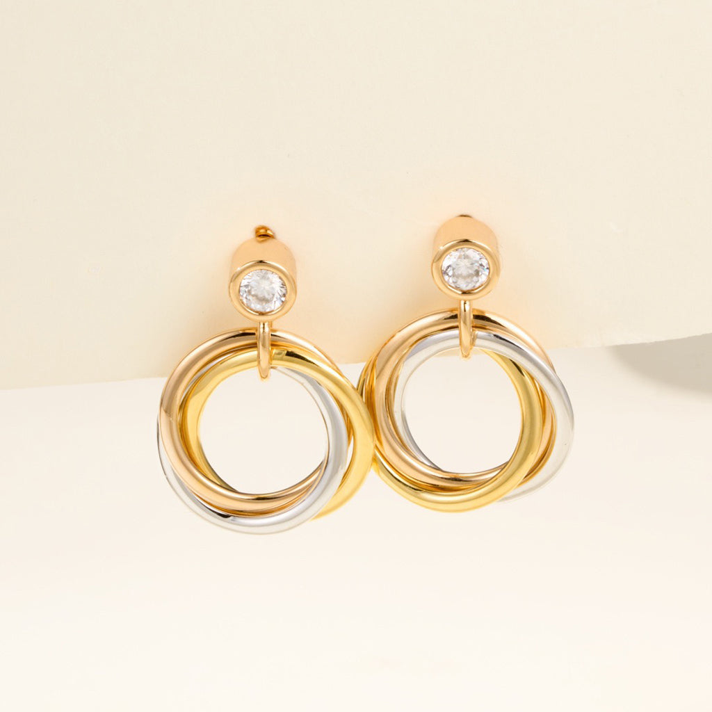 [AuraEcho]TRINITY ON DIAMOND  EARRINGS