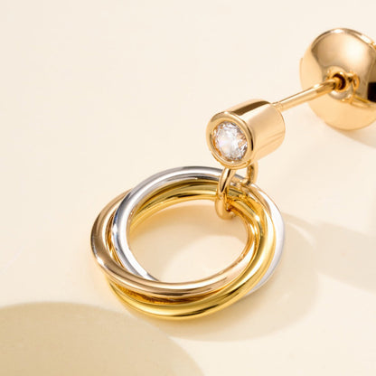 [AuraEcho]TRINITY ON DIAMOND  EARRINGS