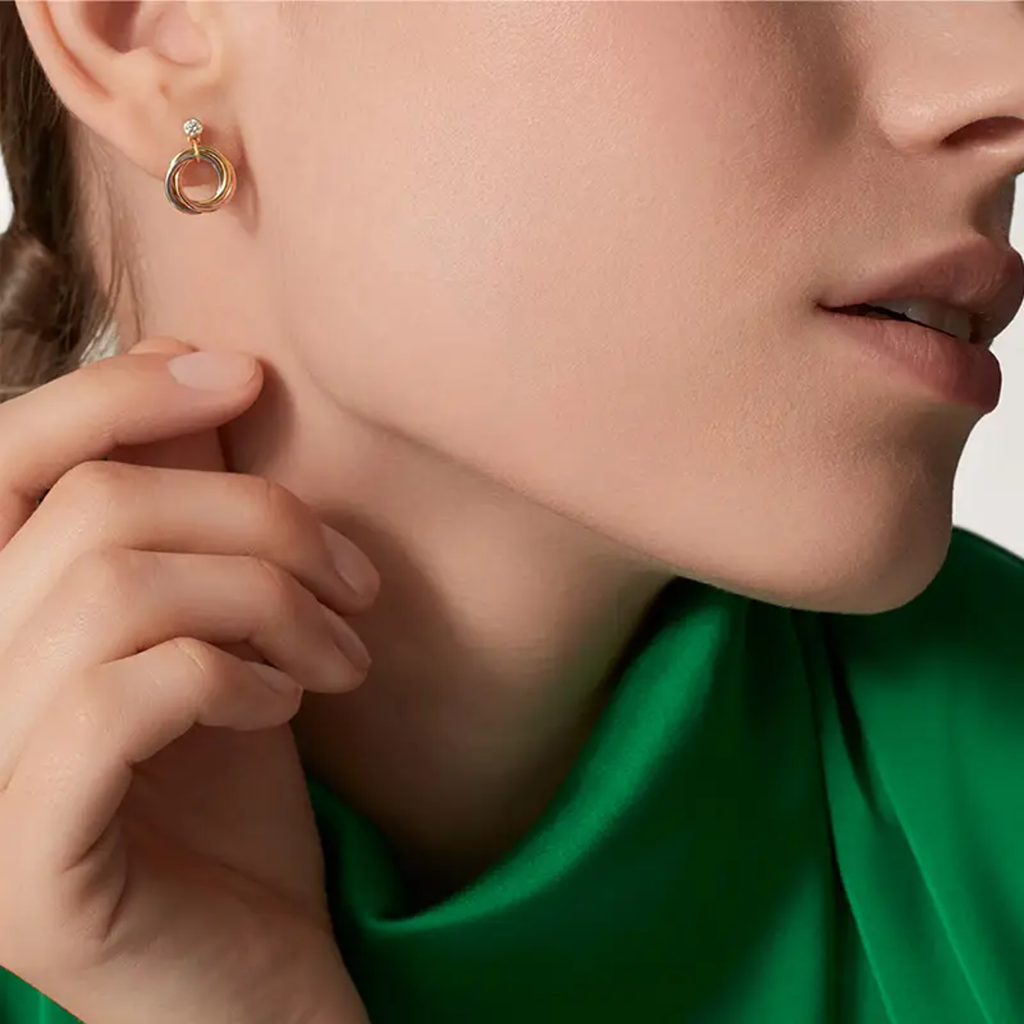[AuraEcho]TRINITY ON DIAMOND  EARRINGS