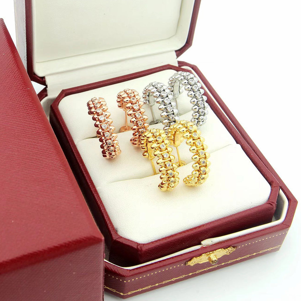 [AuraEcho]CLASH FULL DIAMOND MEDIUM EARRINGS