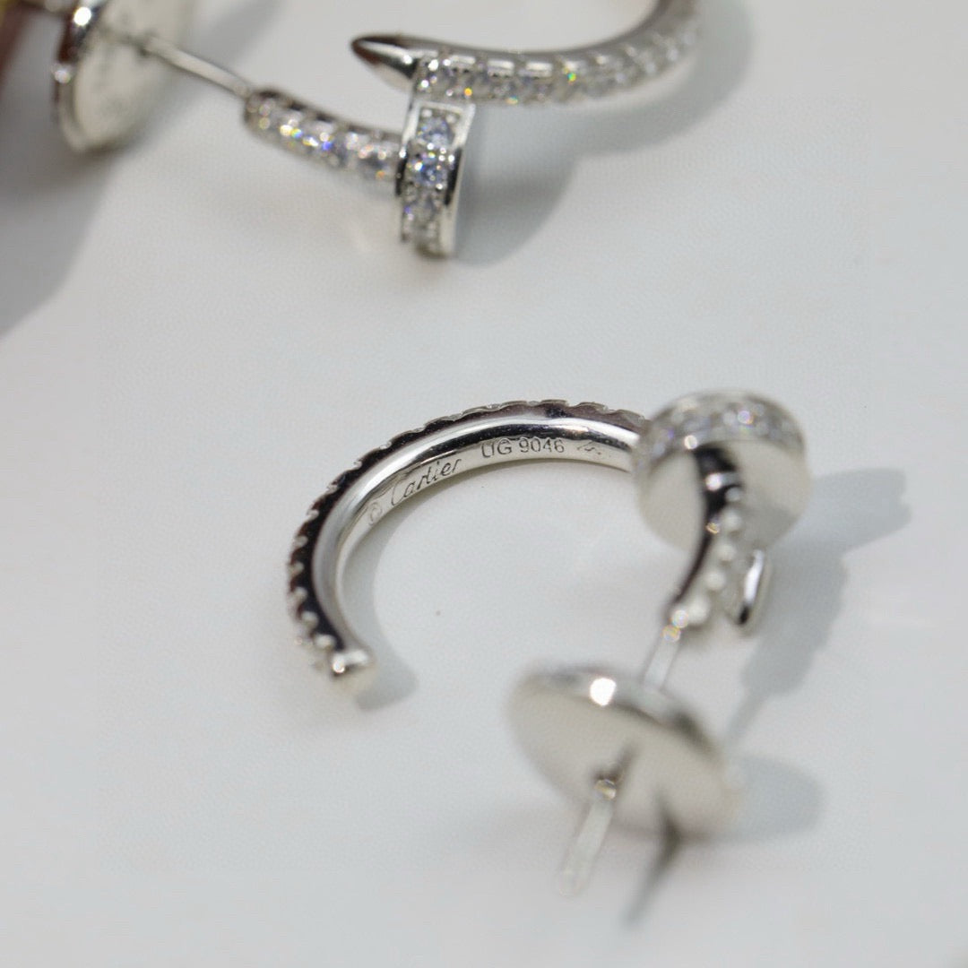 [AuraEcho]JUSTE FULL DIAMOND DOUBLE EARRINGS