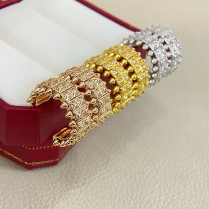 [AuraEcho]CLASH 9.2MM FULL DIAMOND DOUBLE ROW EARRINGS