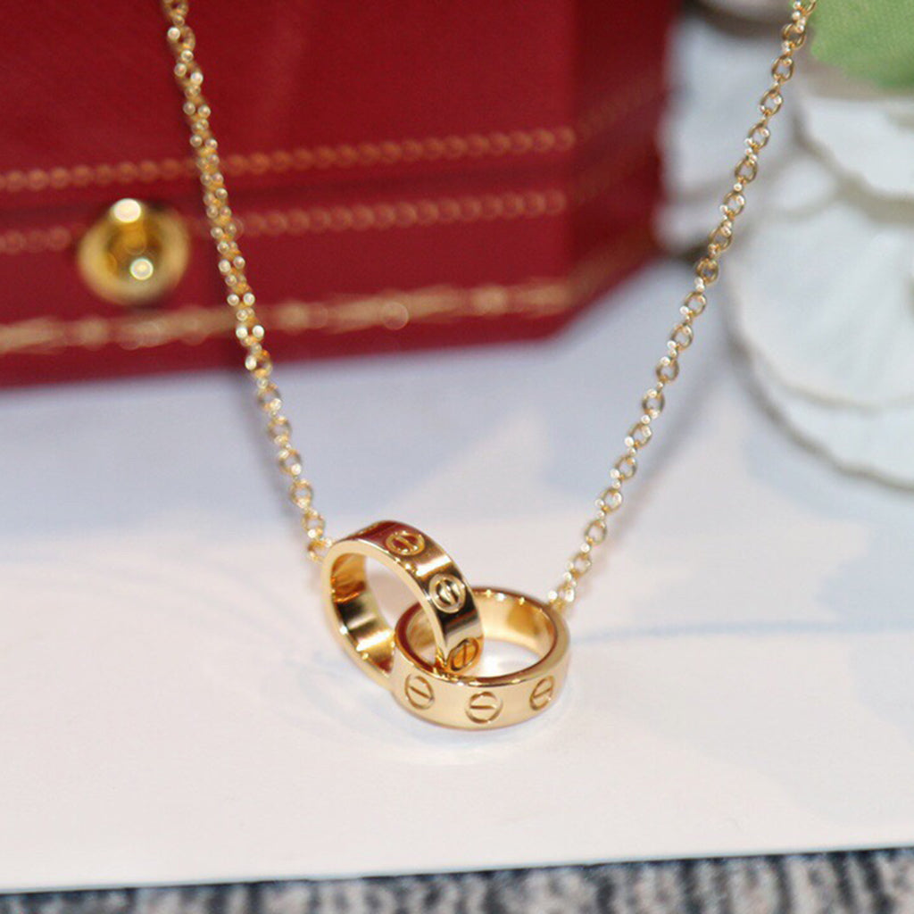 [AuraEcho]LOVE DOUBLE RING NECKLACE