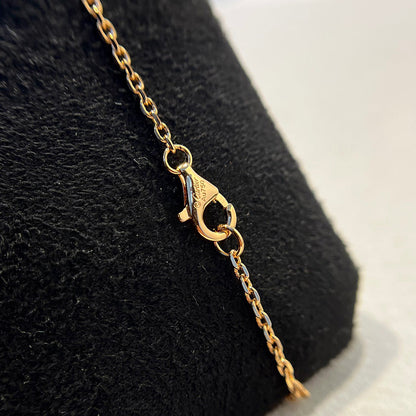 [AuraEcho]LOVE DOUBLE RING HALF DIAMOND NECKLACE