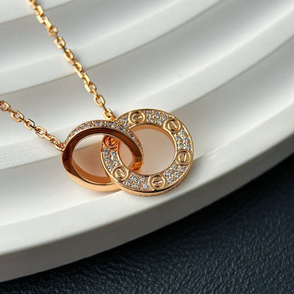 [AuraEcho]LOVE  FULL DIAMOND PENDANT NECKLACE