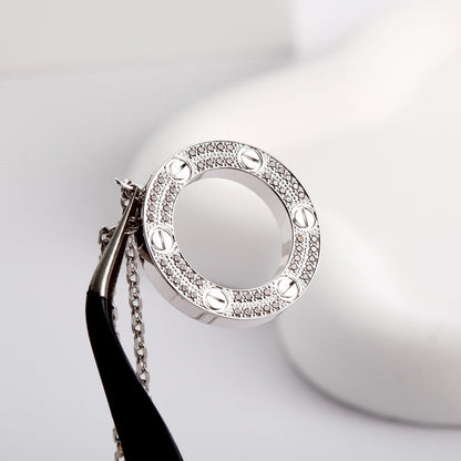 [AuraEcho]LOVE NECKLACE 16MM  FULL DIAMOND