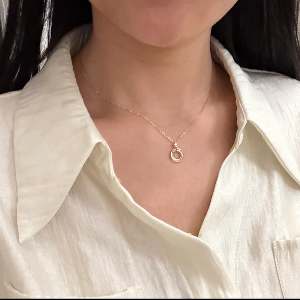 [AuraEcho]TRINITY  NECKLACE 1 DIAMOND