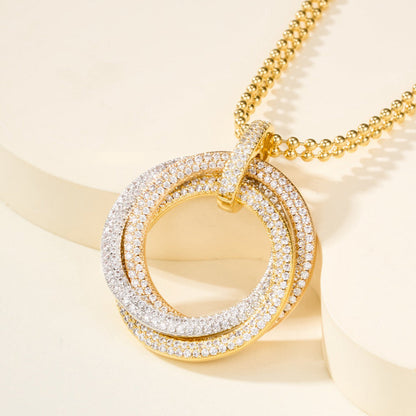 [AuraEcho]TRINITY LARGE FULL DIAMOND  NECKLACE