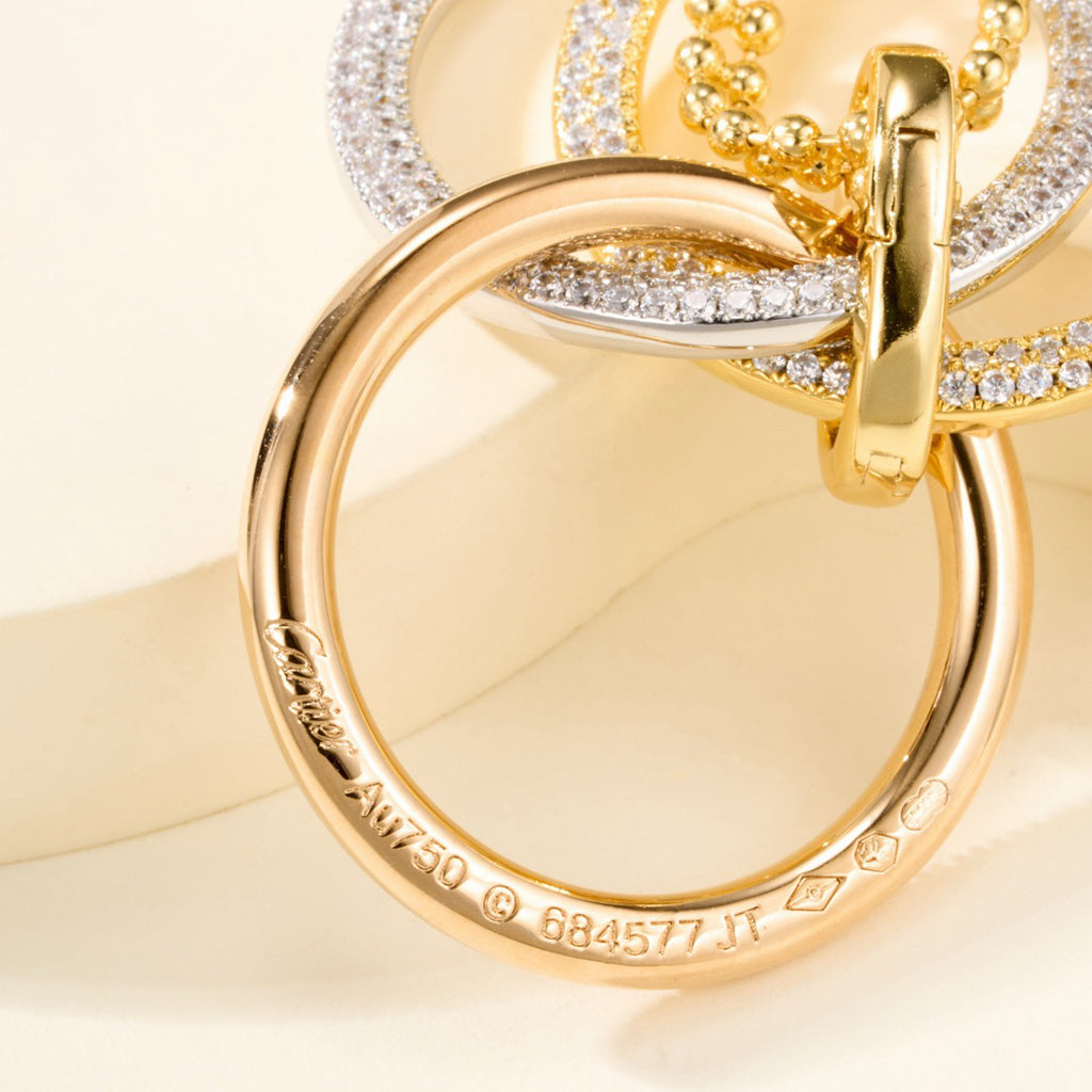[AuraEcho]TRINITY LARGE FULL DIAMOND  NECKLACE