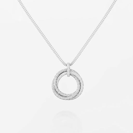 [AuraEcho]TRINITY LARGE FULL DIAMOND  NECKLACE