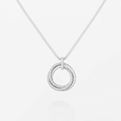 [AuraEcho]TRINITY LARGE FULL DIAMOND  NECKLACE