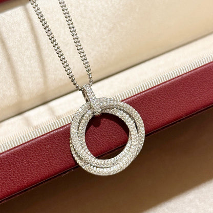 [AuraEcho]TRINITY LARGE FULL DIAMOND  NECKLACE