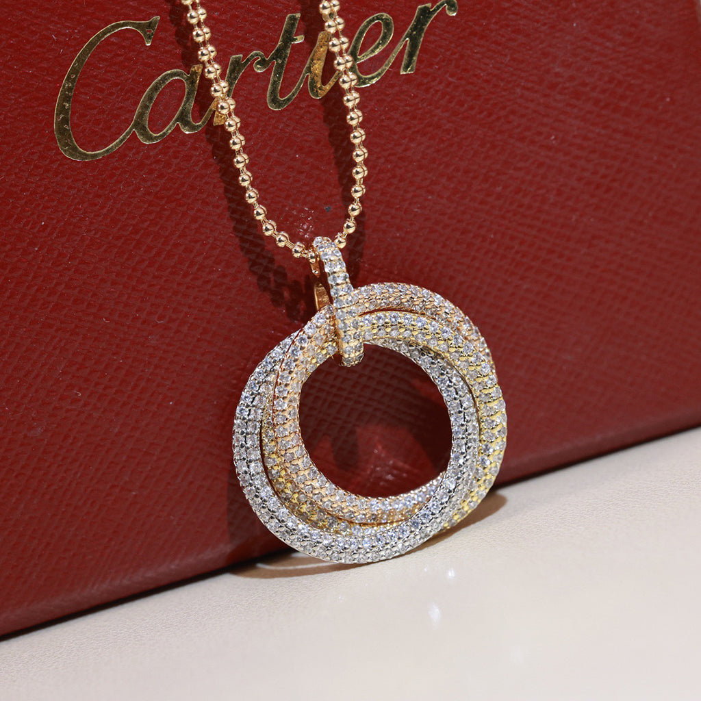 [AuraEcho]TRINITY LARGE FULL DIAMOND  NECKLACE