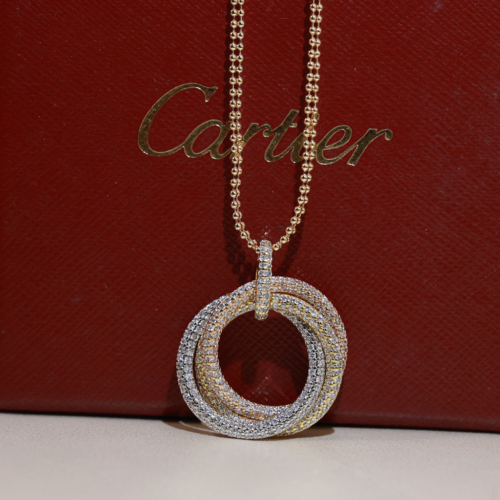[AuraEcho]TRINITY LARGE FULL DIAMOND  NECKLACE