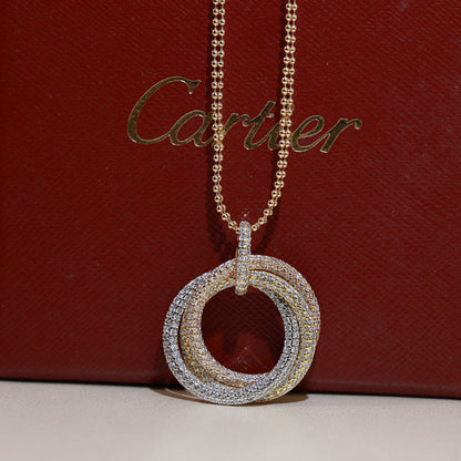 [AuraEcho]TRINITY LARGE FULL DIAMOND  NECKLACE