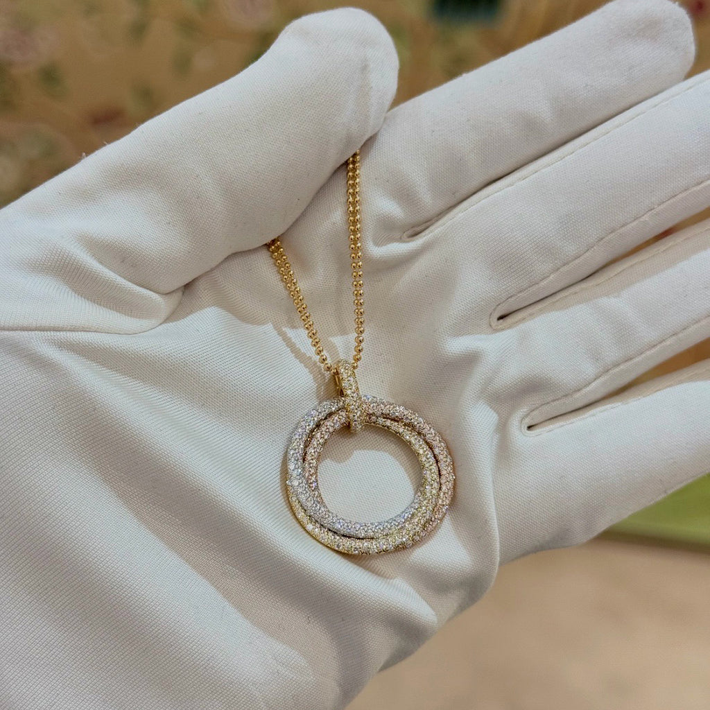 [AuraEcho]TRINITY LARGE FULL DIAMOND  NECKLACE
