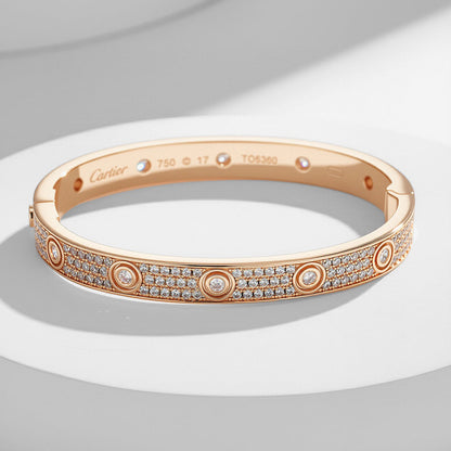 [AuraEcho]LOVE BRACELET 6.1MM DIAMOND-PAVED 10 BIG DIAMONDS