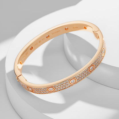 [AuraEcho]LOVE BRACELET 6.1MM DIAMOND-PAVED 10 BIG DIAMONDS