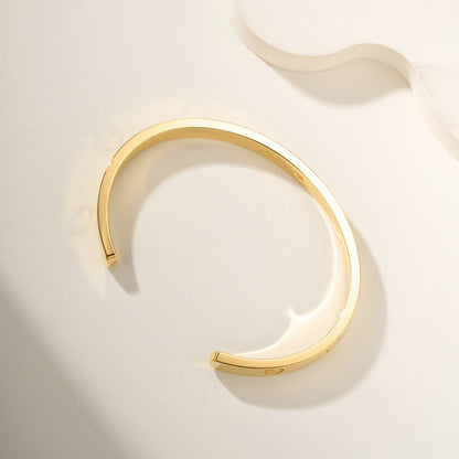 [AuraEcho]LOVE BRACELET 6.1MM 1 DIAMOND OPEN CUFF