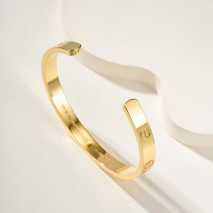 [AuraEcho]LOVE BRACELET 6.1MM 1 DIAMOND OPEN CUFF